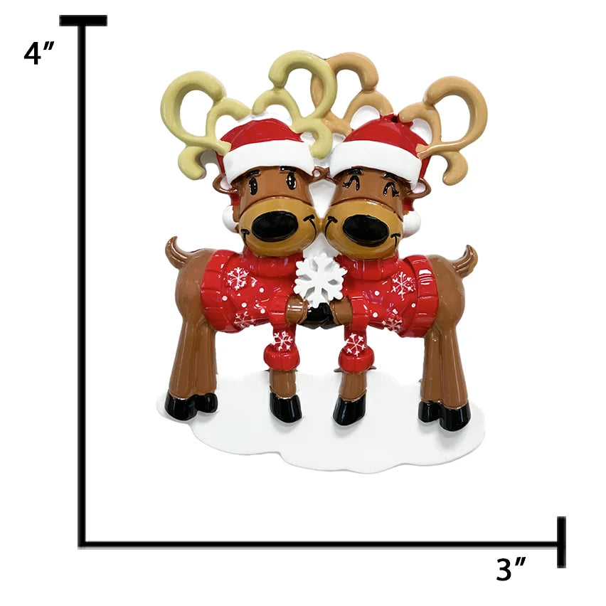 Celebrate your love with a personalized reindeer couple Christmas ornament from Gift Shopie!