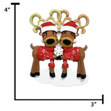 Celebrate your love with a personalized reindeer couple Christmas ornament from Gift Shopie!
