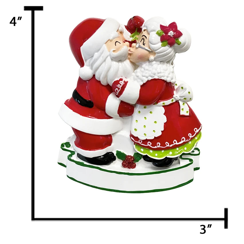 Celebrate love with a personalized Santa couple first Christmas together ornament.