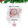 Personalized baby's first Christmas ornaments with custom names and designs, ideal for celebrations.