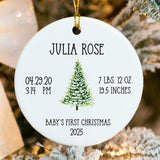  Personalized Baby's First Christmas Round Ornament with Tree Design ORN027.BABY