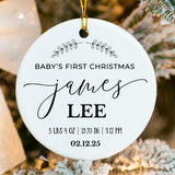 ORN021.BABY Round First Xmas Ornament